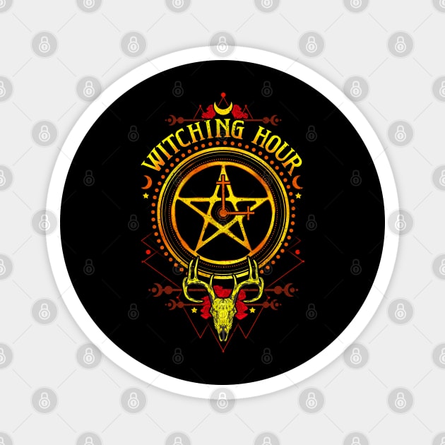 Witching-Hour Pentagram Symbol Halloween Trick or Treat Gift Magnet by creative